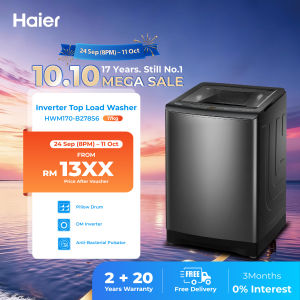 [FREE SHIPPING /READY STOCK] Haier 17kg Top Load Direct Drive Inverter Washing Machine /Pillow Drum / Washer /Mesin Basuh/ 洗衣机 -HWM170-B278S6
