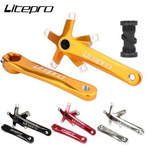 Litepro Bicycle Crank Folding Road Bike Hollow One Integrally Crankset 170mm Crank Arm Square Crankset BCD 130mm Bicycle Parts