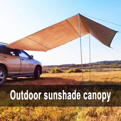 รถ Shelter Shade Camping ด้านข้างด้านบนหลังคารถเต็นท์กันสาดกันน้ำ UV แบบพกพาเต็นท์แคมปิ้งรถยนต์หลังคาหลังคากันฝน