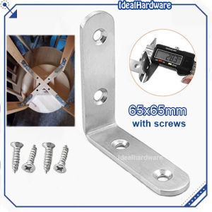 6x65mm L Bracket Corner Brace Stainless Steel L Brackets for Shelves Metal Corner Bracket Small Right Angle Bracket for Wood Furniture Chair Drawer Cabinet with Screws
