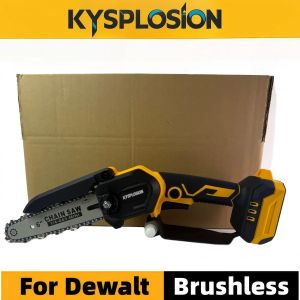 Brushless CordlessChainsaw Woodworking Cutter for Pruning Logging Compatible with DeWALT 18/20V Battery