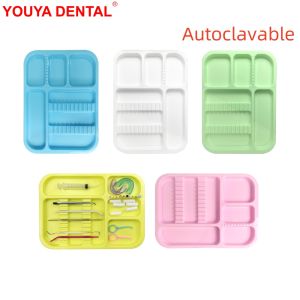 Khay nha khoa y tế cho dụng cụ Khay phẳng bằng nhựa có thể hấp tiệt trùng Dụng cụ nha sĩ Quản lý phân tách Bộ tổ chức Giá đỡ khử trùng2026