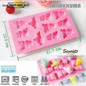 Cetakan coklat permen Jepang RILAKUMMA bear sanrio kue es gummy agar puding jelly bolu resin sabun