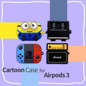 For AirPods 3 Case Cartoon Cute Model Soft Silicone Shockproof Protective Cover for Apple Airpods 3 High End Earphone Cover with Keychain