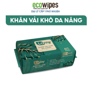 KHO PHÚ NHUẬN_Combo 03 khăn mặt khô đa năng Lamy gói 60 tờ dạng rút dùng thay khăn mặt tẩy trang tiện lợi