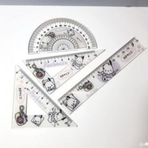 Sanrio Bộ Thước Đo Hình Tam Giác Bằng Acrylic Họa Tiết Hoạt Hình Kuromi Pochacco Dễ Thương Cho Học Sinh