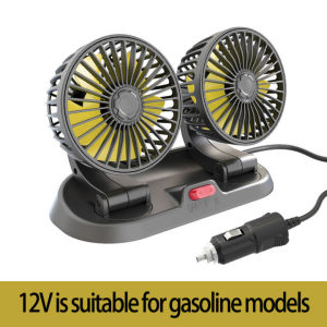 [Philippine Local Delivery /COD]Universal USB Dual Head Car fan 12V/24V Adjustable Angle Powered 3-Speed Adjustable electric fan for Car Dashboard Cooling Air USB Fan for Vehicles Home