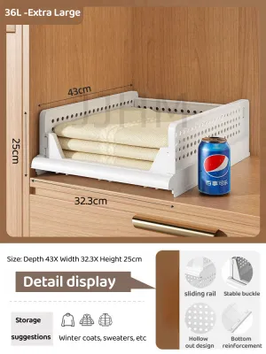 [Thicken Frame] Wardrobe Storage Drawer-Style Dormitory Clothes Layered Organizing Frame Shelf Storage Rack Storage Box Foldable Wardrobe Organiser Stackable Storage Desk Table Drawer Box Clothes Organizer Plastic Container Basket