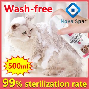 🐾 【Veterinary recommendation】Pet cat dog Dry shampoo 500ML 3 min bath Pet dry cleaning bubble Pet dry cleaning powder Safe and sound Clean without wiping with water Long-lasting clean deodorant antipruritic
