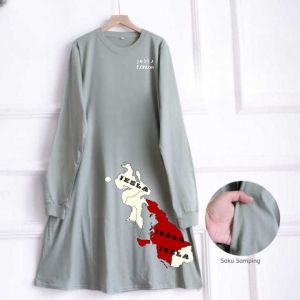 Tunik Wanita Lengan Panjang Grecy Tunik Kaos Katun Combed 24s S M L XL XXL 3XL Baju Atasan Jumbo COD