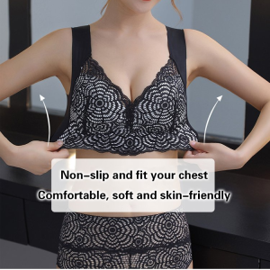 Factory Price Lace Plus Size Wireless Back Support Bra for All Seasons Plus Size Women  Adult  Full Coverage  Lightweight  Non-Irritating