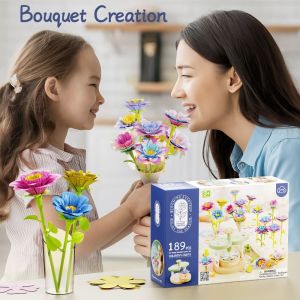 FUNG DIY Craft DIY Fabric Flower Bouquets Educational Fabric Material DIY Flower Make Craft Kit Fun Activity Creative Flower Bouquets Toy Girls