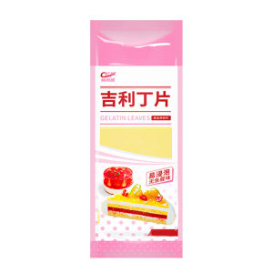 【Yiningshipin】吉利丁片 Gelatine Slices Homemade Cheese Stick Special Childrens Pudding Jelly Mousse Cake Baking Ingredients 5 pieces