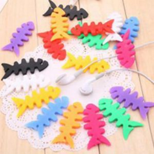 Silicone Fish Bone Cable Organizer Winder Cable Headphone Earphone Cord Wire Cable Organizer Holder Cord Holder Cable Manager