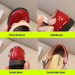 2026 Spring Summer Girls Shoes Beading Bow-tie Baby Girl Shoes Crystal Princess Dress Shoes Bordered Children Footwear F02262
