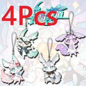 4Pcs/Set Cartoon Game  Mobile Phone Lanyard Phainon Khaslana NeiKos496 Castorice Hyacinthia Hyacine Anaxa Anaxagoras Phone Straps Keychain Bags Pendant