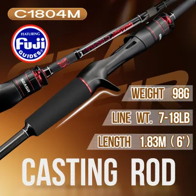 Seasir Salminus 4 Piece travel fishing rod FUJI O Guide force M/MH max drag 7-9kg 1.83m/6’ feet Lightweight 90-100g Spining&Casting 40T Carbon Fiber 4 sections Heavy Power Seawater/freshwater