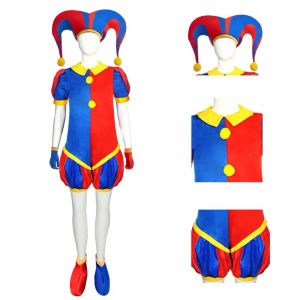 【Ready Stock🇲🇾】The Amazing Digital Circus Cosplay Costume Kids Cartoon Circus Pomni Jumpsuit Outfits Circus - 268