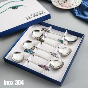 Sản Phẩm Nhà Bếp Thìa (Muỗng) Đầu Tròn Phong Cách Hàn Quốc Inox 304 - Chất Liệu Cao Cấp - Hàng Đúng Chuẩn Inox 304
