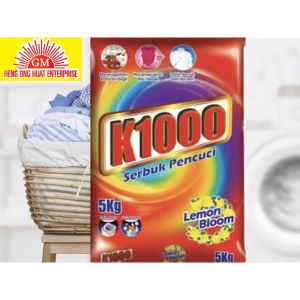 K1000 Detergent Powder Lavender Bloom / Lemon Bloom / Aqua Rose 5kg Kuat Harimau