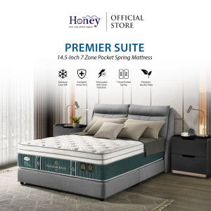 Honey Premier Suite 14.5" Mattress/Hotel Luxury Series/Cool Silk/Antistatic/Sanitized/12YearWarranty