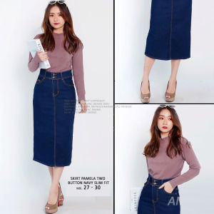 Celana Jeans Wanita Paling Hitz - Rok Panjang Jeans Kancing Depan Wanita - Celana Kulot Ripped Jeans