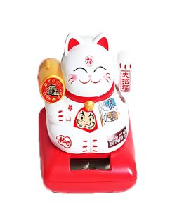 Pajangan Kucing Fulushou Pajangan Solar Dashboard Mobil Kucing Hoki Fuk Lu Shou Memberi Isyarat