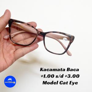 Kacamata Baca Plus Cat Eye / Kacamata Baca dan Jalan Wanita Gratis Box dan Lap