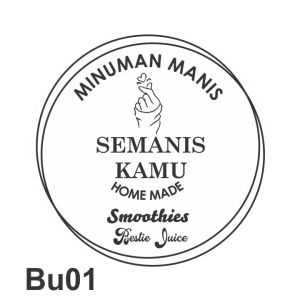 ( ISI 20 PCS ) STIKER MINUMAN SEMANIS KAMU UNTUK BOTOL ALMOND 250ML