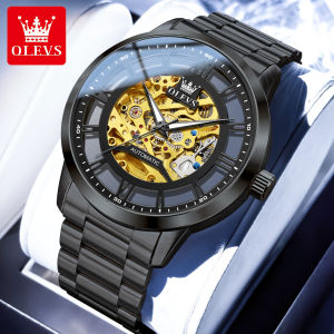 OLEVS 2025 นาฬิกาข้อมือผู้ชาย ดีไซน์ใหม่ กันน้ำ หน้าปัดเรืองแสง สายสแตนเลส นาฬิกาลำลอง