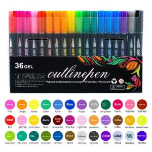 36/24/12/8 Colors Outline Markers Shimmer Markers Outline Double Line Shimmer Metallic Markers Holiday Gifts