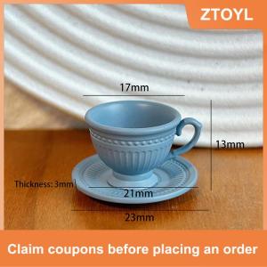【ZTOYL】 2pcs nhỏ sang trọng pháp cốc cà phê Tấm đặt đồ chơi Dollhouse đồ nội thất nhỏ mô hình tự làm phụ kiện thu nhỏ cảnh trang trí