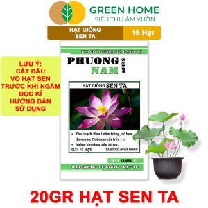 Hạt Giống Hoa Sen Ta GreenHome Gói 20 Gram Dễ Trồng Nảy Mầm Tốt Bông To Lá Dày H10