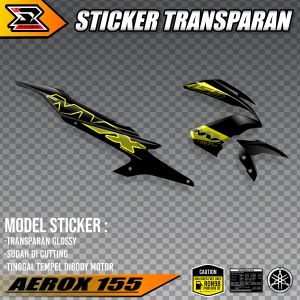 Stiker Yamaha Aerox NVX VVA Sudah Cutting - Sticker Striping Aerox 155 Old Transparan Super Glossy