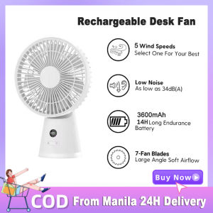 Rechargeable Desk Fan Mobile Mini Electric Fan Portable USB Charging Outdoor Camping Fan with Night Light Office Home Bedroom Cooling Fan