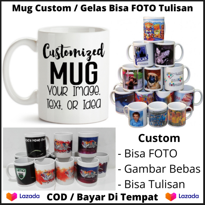 (✔️COD) Custom Mug / Cetak Mug Custom Bisa FOTO / Gelas Custom Unik