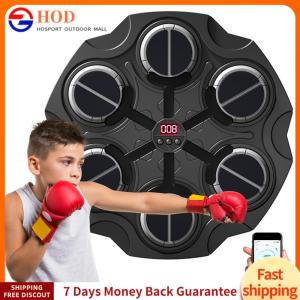 【Outdoor】 Smart BT Boxing Trainer Machine Adjustable Boxing Training Punching Equipment with Rhythm Lights & Gloves Wall Mount Rechargeable for Home Office Gym