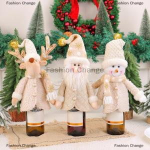 [COD] Fashion Change Christmas Wine Bottle Caps For Festive Decoration Santa Claus Snowman Elk Christmas Wine Gift Bag Christmas Wine Bottle Caps