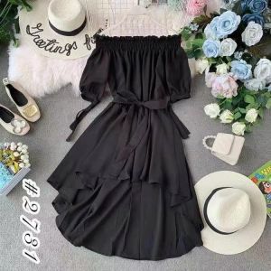 ANNEFASHION #627 WOMEN FASHION ELEGANT CASUAL OFF SHOULDER  DRESS  3/4 FIT TO XL
