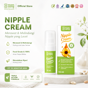 Mom Uung Nipple Cream Krim Salep Puting Payudara Lecet Food Grade Aman Masuk Mulut Bayi BPOM HALAL