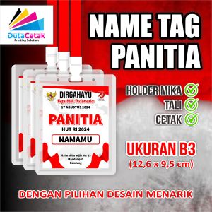 Name Tag PANITIA HUT RI | Name Tag Panitia 17 Agustus atau Event Custom (bisa pakai desain sendiri)