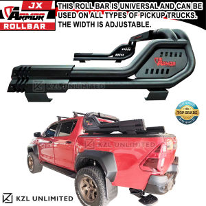 Universal JX Armor Heavy-Duty Roll Bar with 3rd Brake Light Compatible with All Pickup Truck Models Ford Ranger Ford Raptor Toyota Hilux Mitsubishi Strada Isuzu D-Max Nissan Navara Pro-4X NP300 Mazda BT-50 Chevrolet Colorado - KZL UNLIMITED