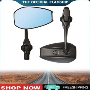 [CHAMAIR MALL] 2Pcs HandleBar Side View Mirror Anti-Glare Adjustable Rearview Mirror Foldable Universal Motorcycle Reflector for Scooters ATV Bike Motorcycles