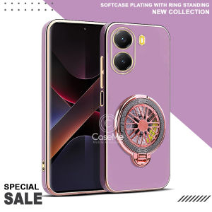 Case Poco X7 Pro 5G Soft Case Stand Holder Ring Fun Silicone Luxury Plating