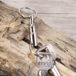 Key Ring Easy Detach Double Spring Split Snap Seperate Keychain-Silver