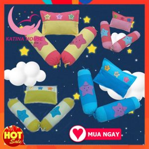 Bộ gối nằm gối ôm cho bé Katina House (3tháng-2t) vải cotton cara mềm mại thoáng mát