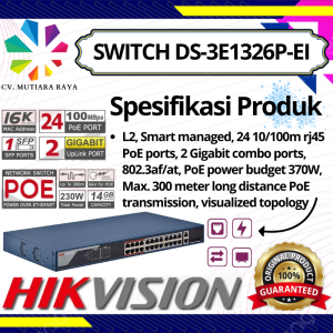 SWITCH HUB HIKVISION DS-3E1326P-EI
