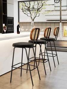 Dining Chair Island Chair  Bar Stool High Chair  Bar High Chair Bar Stool Designer Rattan Bar Stool Thick and Durable 吧台椅