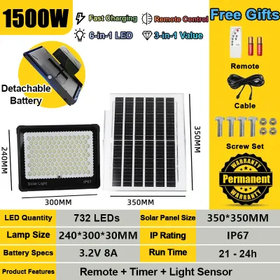 🔥Ship in 12 Hour+Buy1Take1🔥2025 New 1000W Solar Light Outdoor Waterproof Solar Garden Light Solar Flood Light Solar Spotlight LED Outdoor Solar Light Solar Led Light Solar Panel Ip67 Waterproof