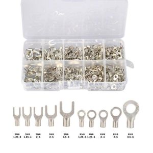 320 cái 10 trong 1 không cách điện Vòng ngã ba u-loại Brass thiết bị đầu cuối Bộ dụng cụ phân loại OT/UT đầu nối dây cáp uốn cong